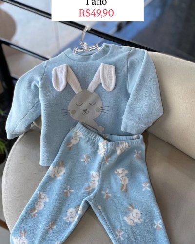 Pijama Coelho Azul Tamanho 1