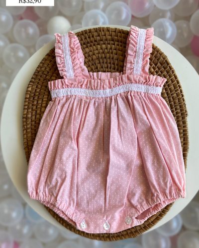 Romper Poá Bolinhas Tamanho 6 9 meses