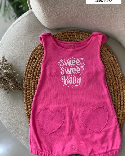 Romper Rosa Kiko Tamanho 0 3 meses
