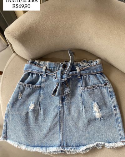 Saia Jeans Kids Denin Tamanho 11 12