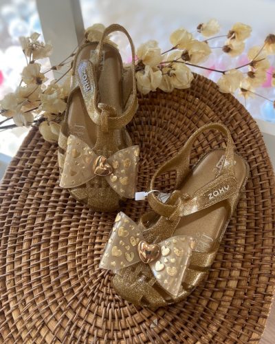 Sandália Dourada Zaxy Tamanho 26-27