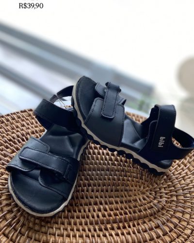 Sandália Preta Bibi Tamanho 24