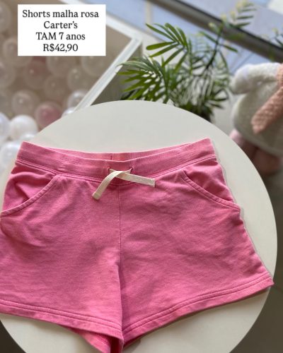 Short Malha Rosa Carter's Tamanho 7