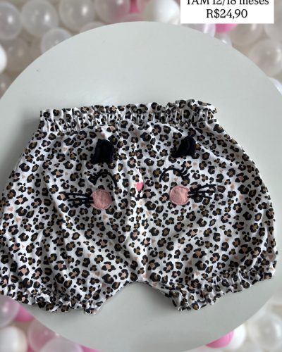 Short Malha Teddy Boom Tamanho 12 18 meses