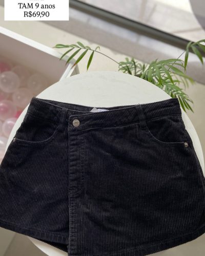 Short Saia Veludo Zara Tamanho 9