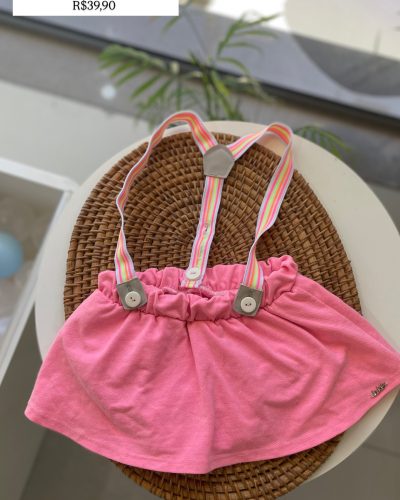 Shorts Saia com Suspensório Kukie Tamanho 1