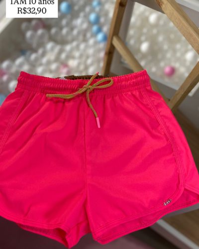 Shorts rosa Kukie Tamanho 10 anos
