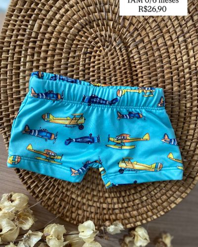 Sunga Azul Aviões Up Baby Tamanho 0 6 meses