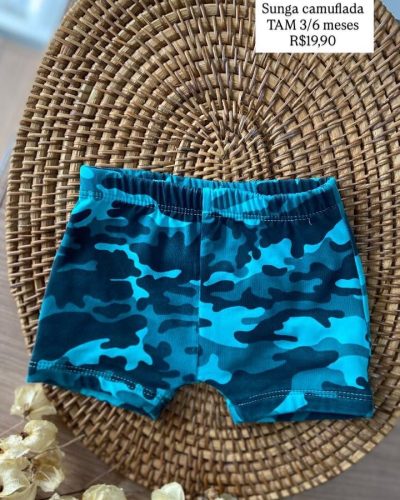 Sunga Camuflada Tamanho 3 6 meses