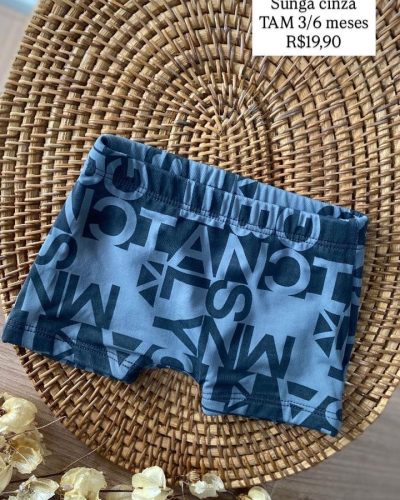 Sunga Cinza Tamanho 3 6 meses