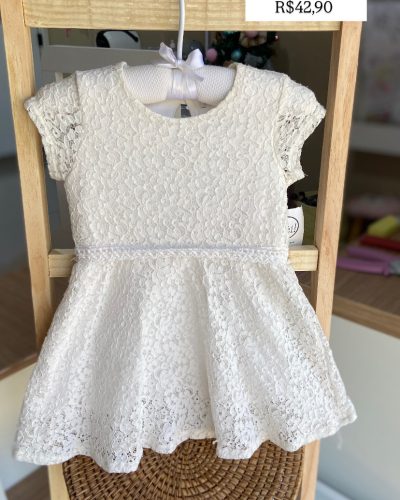 Vestido Branco Alakazoo Tamanho 1