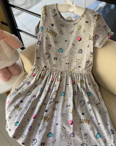 Vestido Cinza Unicórnio H&M Tamanho 6