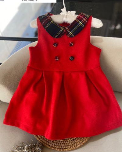 Vestido Lãzinha Vermelho Tamanho 18 24 meses