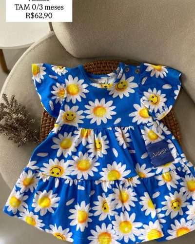 Vestido Margarida Anime Tamanho 0 3 meses