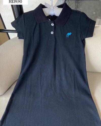 Vestido Preto Gola Polo Tamanho 8