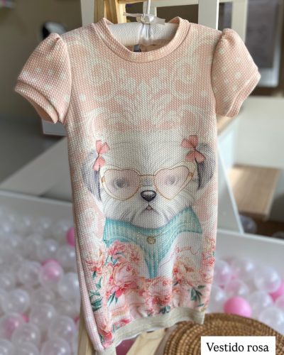 Vestido Rosa Pétit Cherie Tamanho 4
