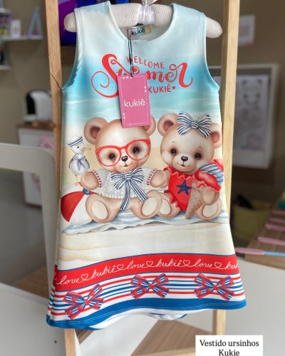 Vestido Ursinhos Kukie Tamanho 5 6 Novo