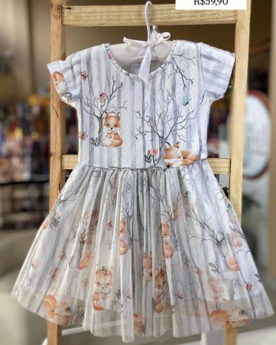 Vestido raposa Kiki Tamanho 2 anos