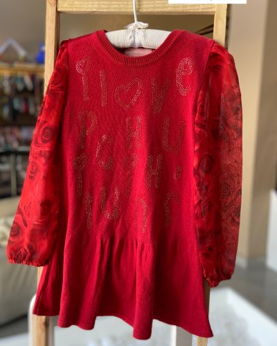 Vestido vermelho Pituchinhus Tamanho 6 anos
